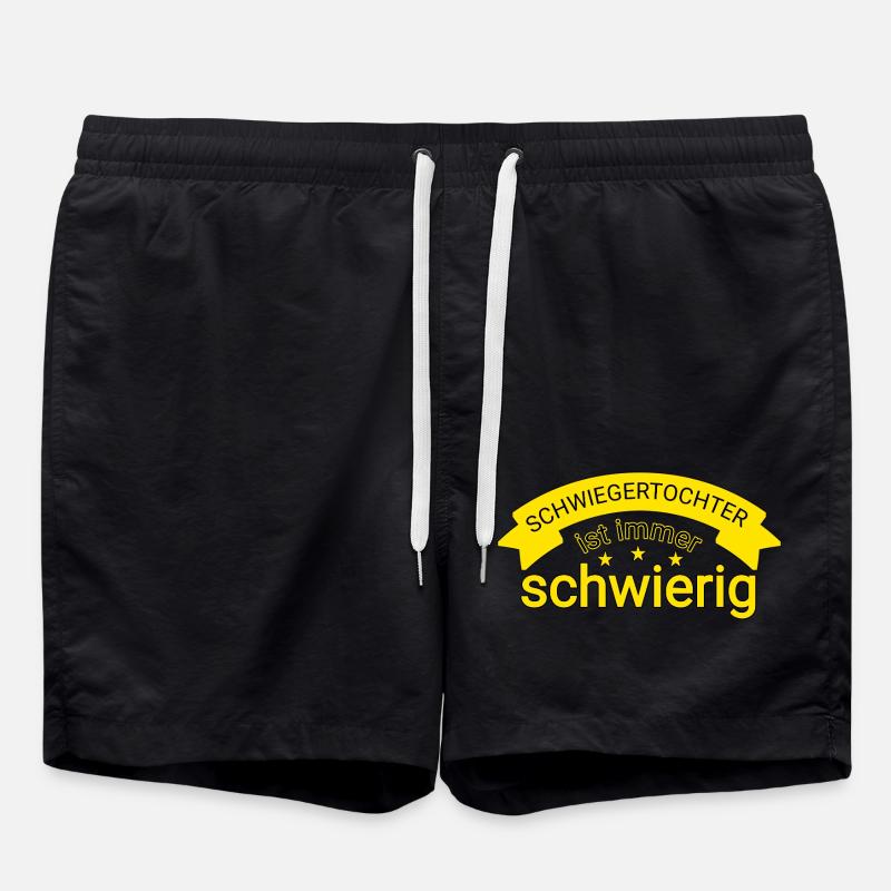 Schwiegertochter Spruch - Badeshorts - Schwarz
