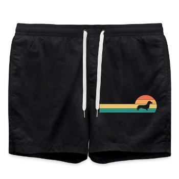 Chien teckel - Short de bain - noir - Devant - AI Model Male 185 light (185cm)