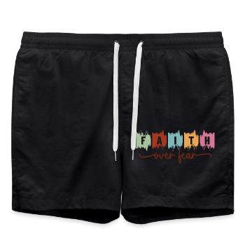 Faith Over Fear - Swim Trunks - black - Front - AI Model Male 185 light (185cm)