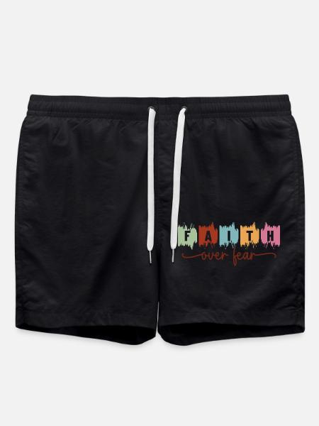 Faith Over Fear - Swim Trunks - black