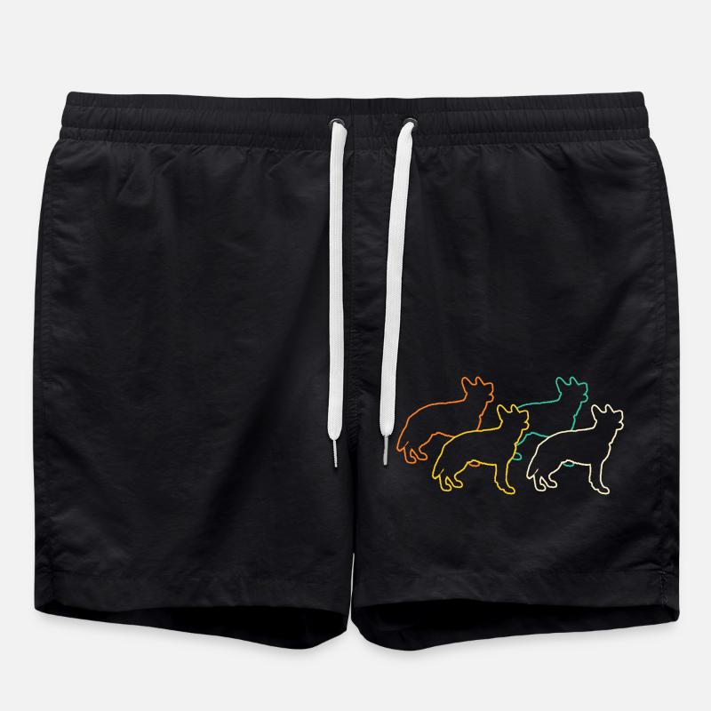 Dog German Shepherd - Swim Trunks - black