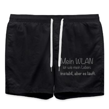 Wlan - Badeshorts - Schwarz - Vorne - AI Model Male 185 light (185cm)