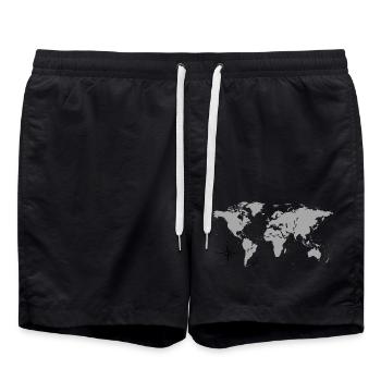 Reisender auf Weltreise - Badeshorts - Schwarz - Vorne - AI Model Male 185 light (185cm)