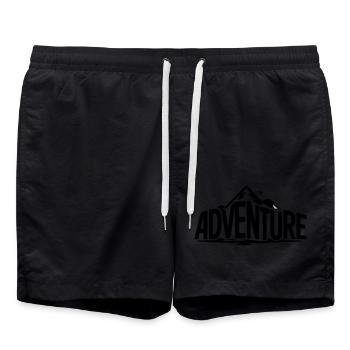 🏔 ADVENTURE – Hörst du den Ruf der Berge? - Badeshorts - Schwarz - Vorne - AI Model Male 185 light (185cm)