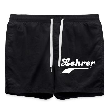 Lehrkraft Schule minimalistisch cooler Spruch - Badeshorts - Schwarz - Vorne - AI Model Male 185 light (185cm)