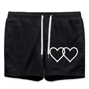 Symbole d’amour des cœurs - Short de bain - noir - Devant - AI Model Male 185 light (185cm)