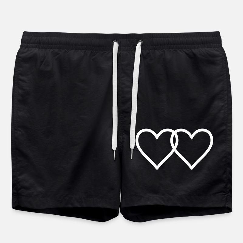Herzen Liebe Symbol - Badeshorts - Schwarz