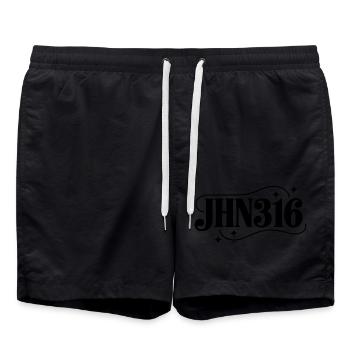Christlicher Glaube Jesus Gott Kreuz - Badeshorts - Schwarz - Vorne - AI Model Male 185 light (185cm)