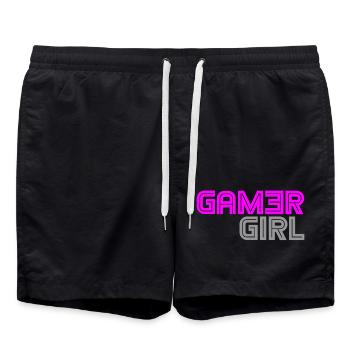 Gamer Girl - PC - Computer Games - Computer Game - Swim Trunks - black - Front - AI Model Male 185 light (185cm)
