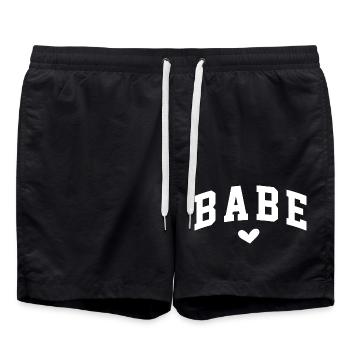Déclaration de Babe Heart pour l’autonomisation des femmes - Short de bain - noir - Devant - AI Model Male 185 light (185cm)