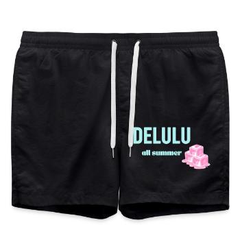 💭 Delulu All Summer – Fantasy Mindset Y2K Soft Gi - Short de bain - noir - Devant - AI Model Male 185 light (185cm)