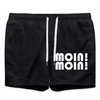 Moin Spruch - Badeshorts - Schwarz - Vorne - AI Model Male 185 light (185cm)
