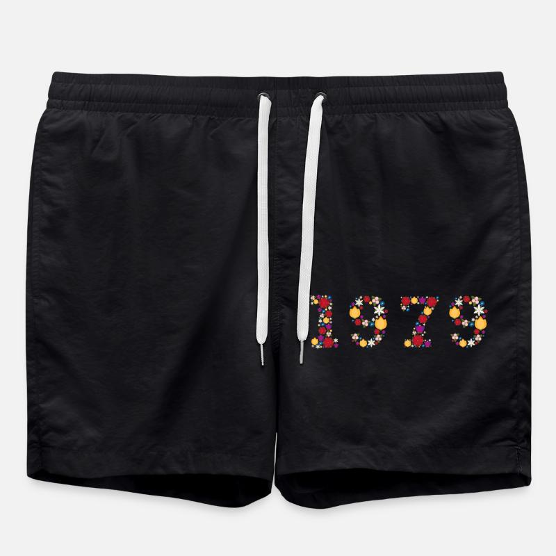 Année 1979 Fleurs - Short de bain - noir