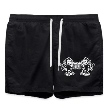 Monkey Beer Cheers - Swim Trunks - black - Front - AI Model Male 185 light (185cm)