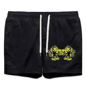 Bier Affe Witzig - Badeshorts - Schwarz - Vorne - AI Model Male 185 light (185cm)