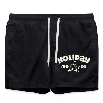 Holiday Mood – Sandcastle Dream - Swim Trunks - black - Front - AI Model Male 185 light (185cm)