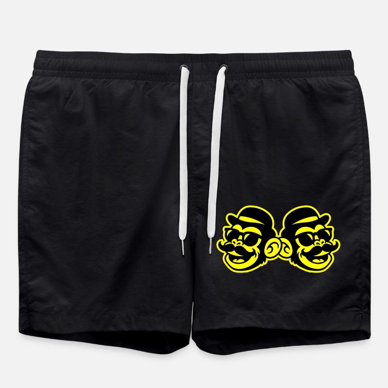 Monkey Gentleman Funny - Swim Trunks - black