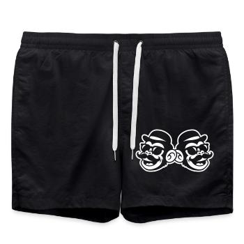 Affe Mustache Lustig - Badeshorts - Schwarz - Vorne - AI Model Male 185 light (185cm)