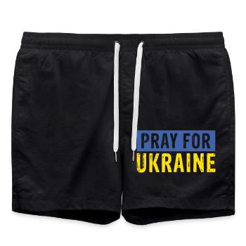 Priez pour l’Ukraine | Vectorale - Short de bain - noir - Devant - AI Model Male 185 light (185cm)