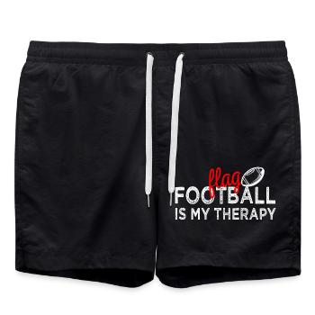 Flag Football Is My Therapy - Swim Trunks - black - Front - AI Model Male 185 light (185cm)
