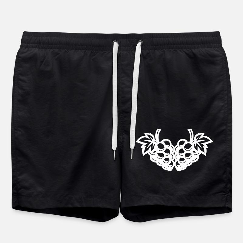 Weintrauben Symbol - Badeshorts - Schwarz