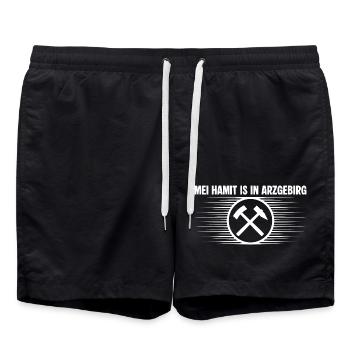 Mei Hamit is in Arzgebirg - Badeshorts - Schwarz - Vorne - AI Model Male 185 light (185cm)