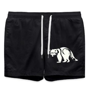 Waschbär - Badeshorts - Schwarz - Vorne - AI Model Male 185 light (185cm)