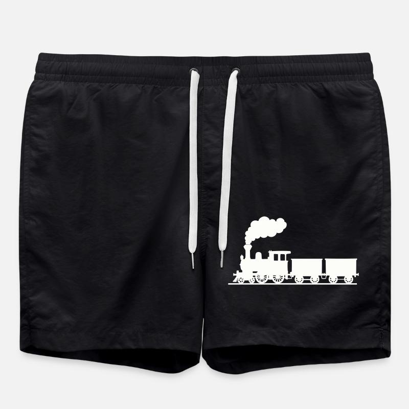 Dampflokomotive - Badeshorts - Schwarz