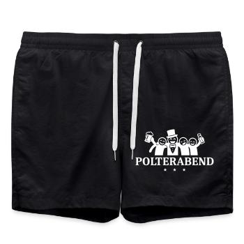 Polterabend Junggesellen - Badeshorts - Schwarz - Vorne - AI Model Male 185 light (185cm)