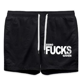 Zero Fucks Given White - Badeshorts - Schwarz - Vorne - AI Model Male 185 light (185cm)