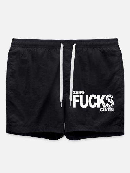Zéro Fucks Compte tenu blanc - Short de bain - noir