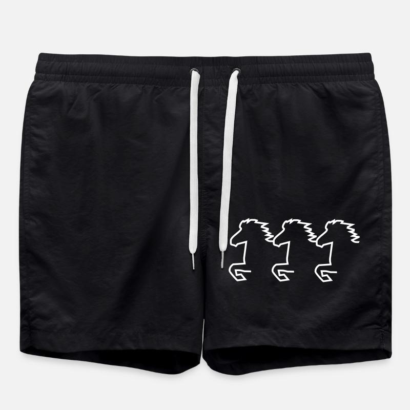 Islandpferd - Badeshorts - Schwarz