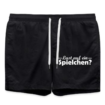 Fancy a game saying vector - Swim Trunks - black - Front - AI Model Male 185 light (185cm)