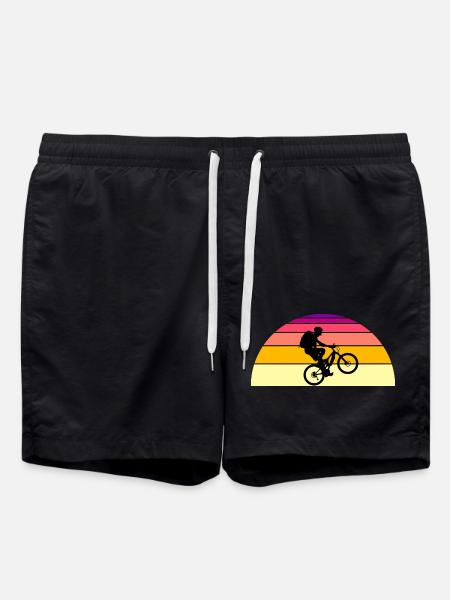 Bikers at sunset - Swim Trunks - black