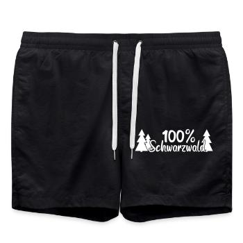 100% Schwarzwald - Badeshorts - Schwarz - Vorne - AI Model Male 185 light (185cm)