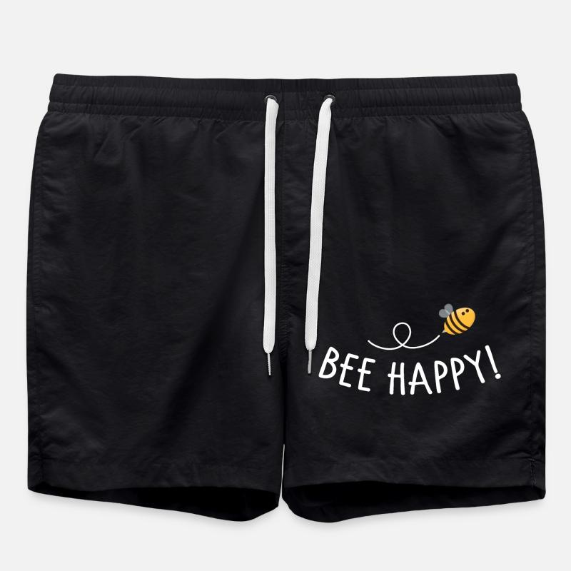 Bee happy - Swim Trunks - black