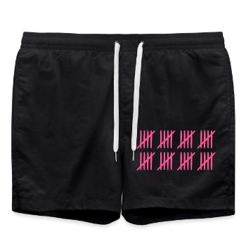 Strichliste 40 Jahre alt 40.Geburtstag - Badeshorts - Schwarz - Vorne - AI Model Male 185 light (185cm)