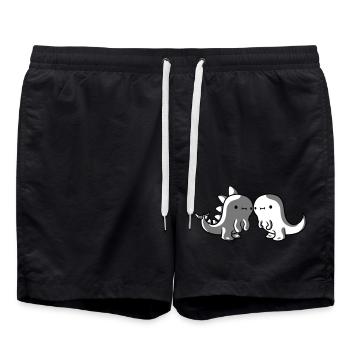 2 dinosaur friends - Swim Trunks - black - Front - AI Model Male 185 light (185cm)