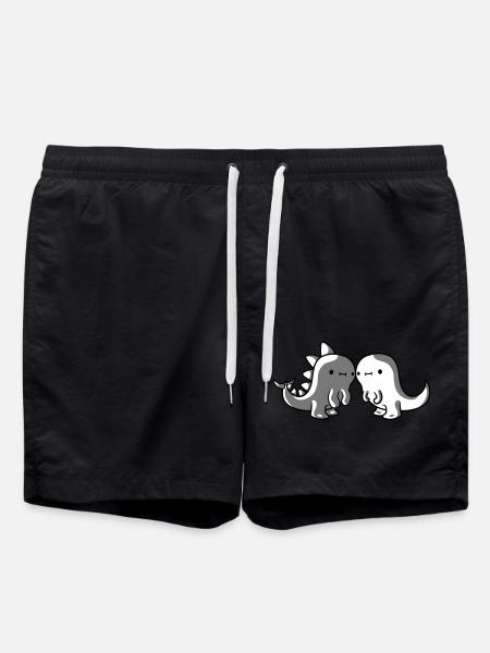 2 Dinosaurier Freunde - Badeshorts - Schwarz