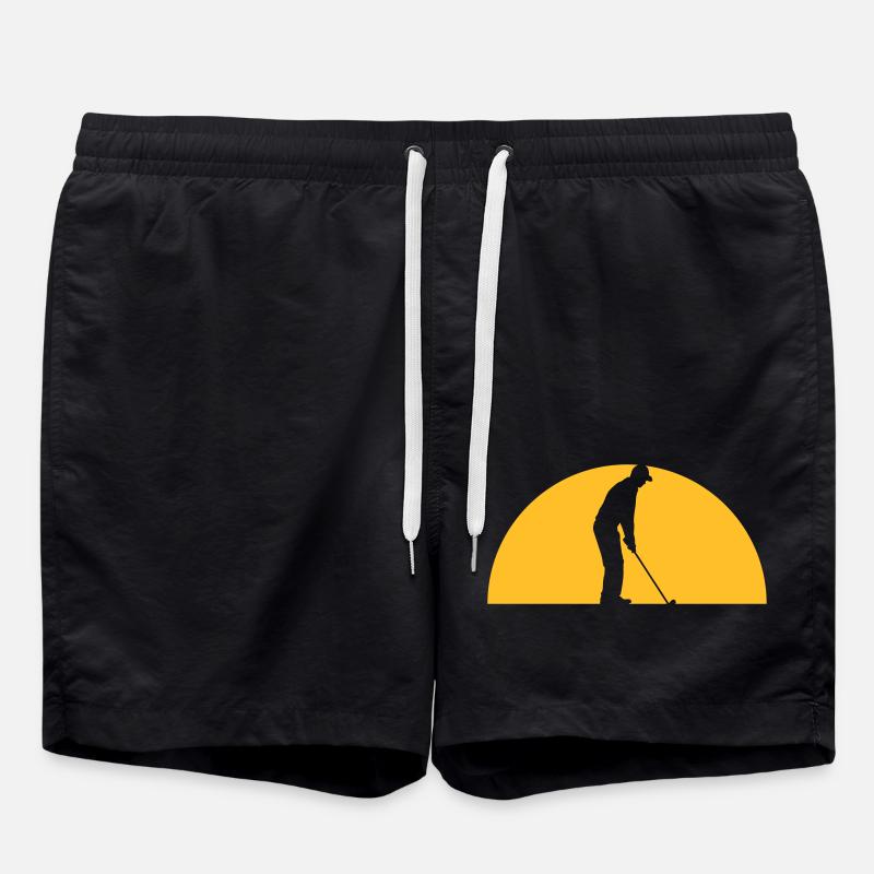 Play golf in the evening - Swim Trunks - black