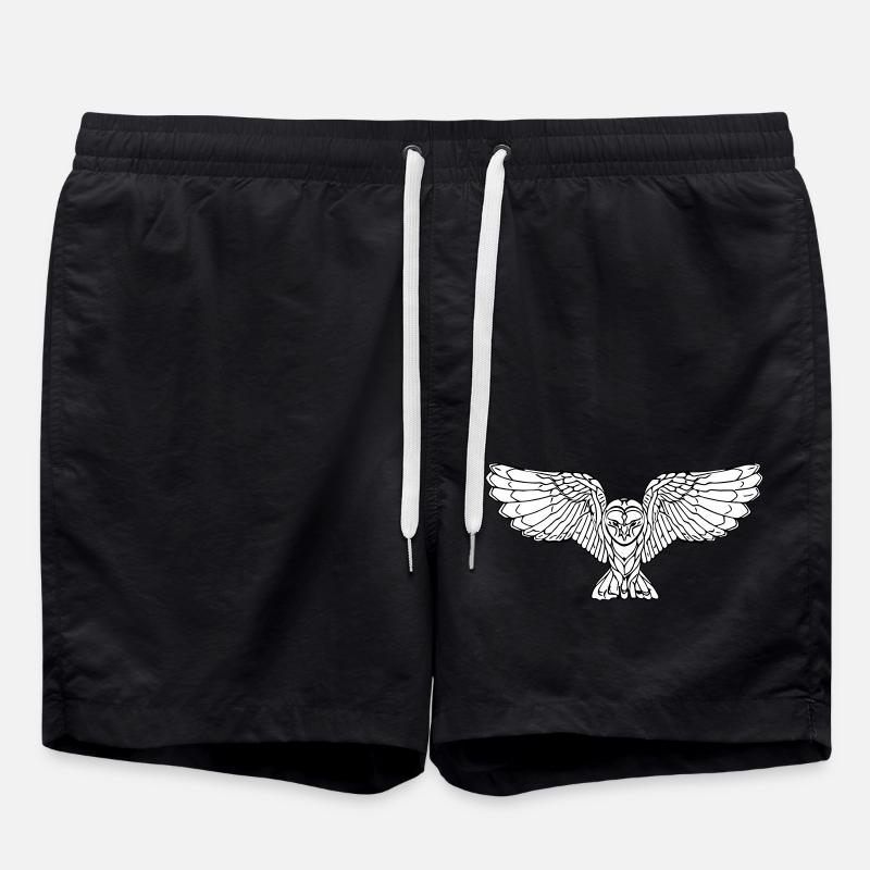 Elegant flying owl - Swim Trunks - black