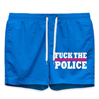 stop brutality - Swim Trunks - cobalt blue - Front