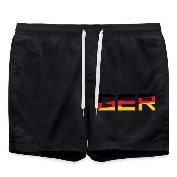 GER Team Germany Germany Couleurs Noir Rouge Go - Short de bain - noir - Devant - AI Model Male 185 light (185cm)