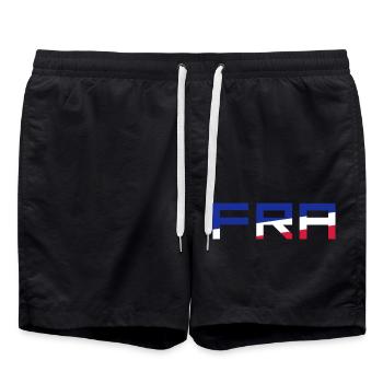 Drapeau FRA France France couleurs bleu blanc rouge - Short de bain - noir - Devant - AI Model Male 185 light (185cm)