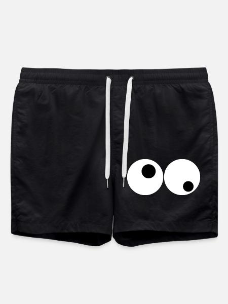 Pair of eyes Crazy look - Swim Trunks - black