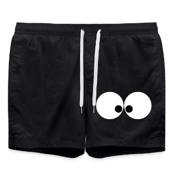 Augenpaar Schielend - Badeshorts - Schwarz - Vorne - AI Model Male 185 light (185cm)