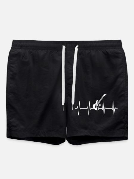 Guitar heartbeat - Swim Trunks - black