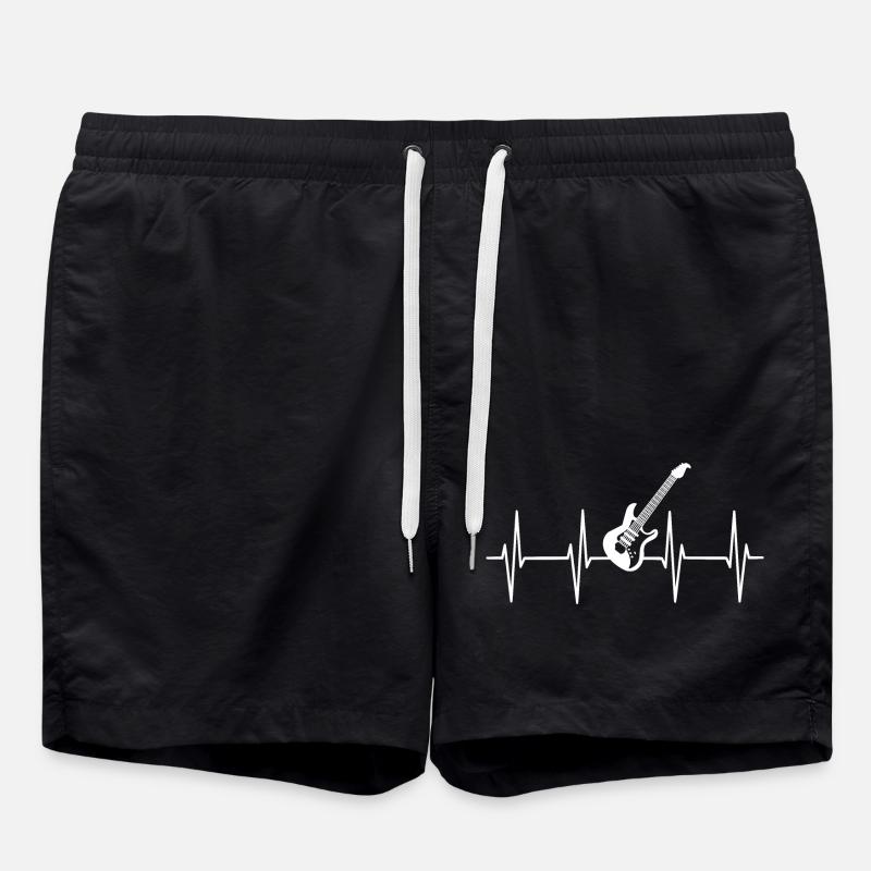 Guitar heartbeat - Swim Trunks - black