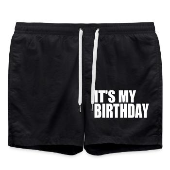 ITS MY BIRTHDAY - Short de bain - noir - Devant - AI Model Male 185 light (185cm)