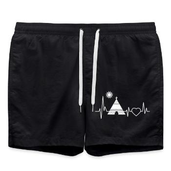 Camping Camping Nature Gift Camping Holiday Tent - Swim Trunks - black - Front - AI Model Male 185 light (185cm)
